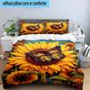 Butterfly And Sunflowers 3pcs Bedding,Including 1pc Duvet Cover And 2pcs Pillowcases Perfect for Christmas,Ideal for Bedroom, Dormitory