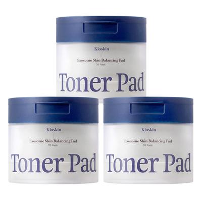 Exosom 7-Tage-Fleckenentfernung, Porenverkleinernder Feuchtigkeits-Toner-Pad, 3 Packungen