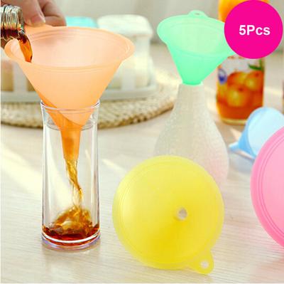 5 PCS Colorful Plastic Funnel Small Medium Large Variety Liquid Oil Kitchen Set