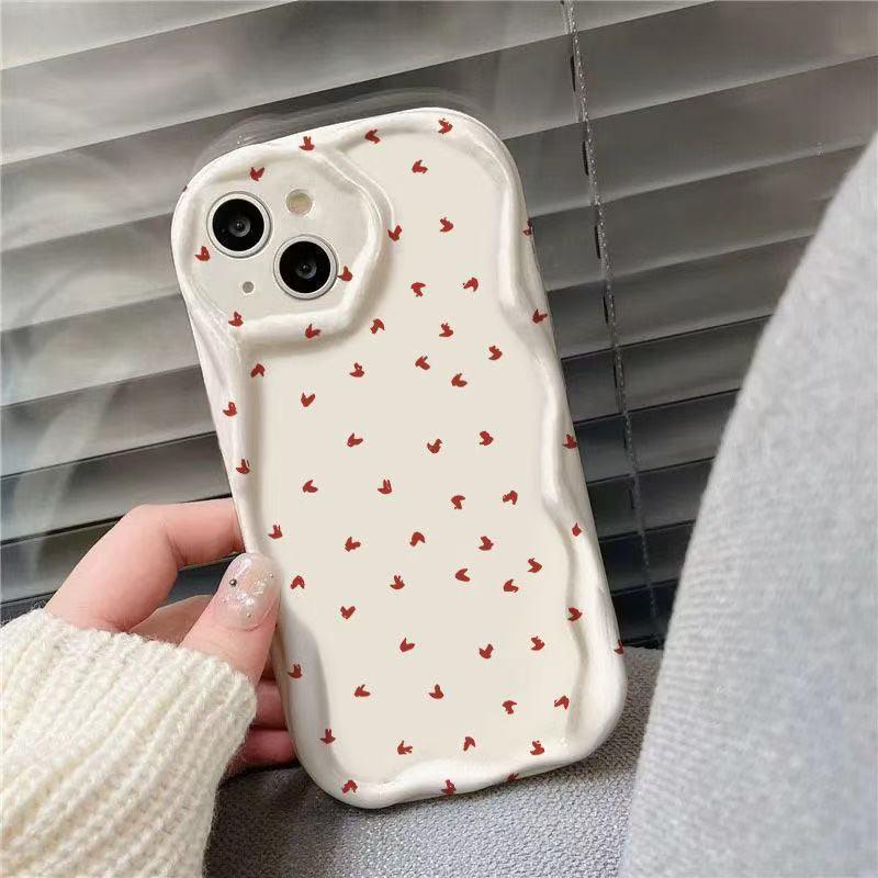 

Красное сердце Чехол для iPhone 16 Pro Совместим с Apple 15/14/13 Pro Max, 12, 11X - Японский и Корейский стиль 13