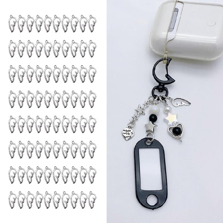 80pcs Alloy Wing Pendants for Crafts DIY Necklaces Bracelets Charm Accessories