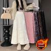 Women's Velvet A-Line Skirt, High-Waist, Slim-Fit, Thick Velvet, Autumn/Winter 2025 Collection