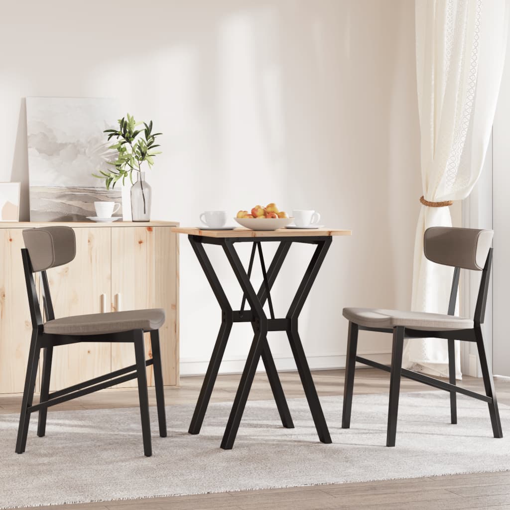 Dining Table Y Frame 50x50x75 cm Solid Pine Wood and Steel