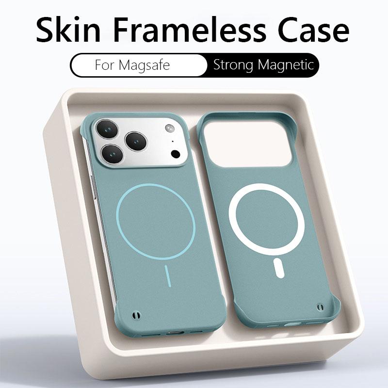 

For IPhone 17 Magsafe Frameless Magnetic Wireless Charging Phone Case for IPhone 17 Air Pro Max Slim Hard Back Cover iPhone17 Air зелений