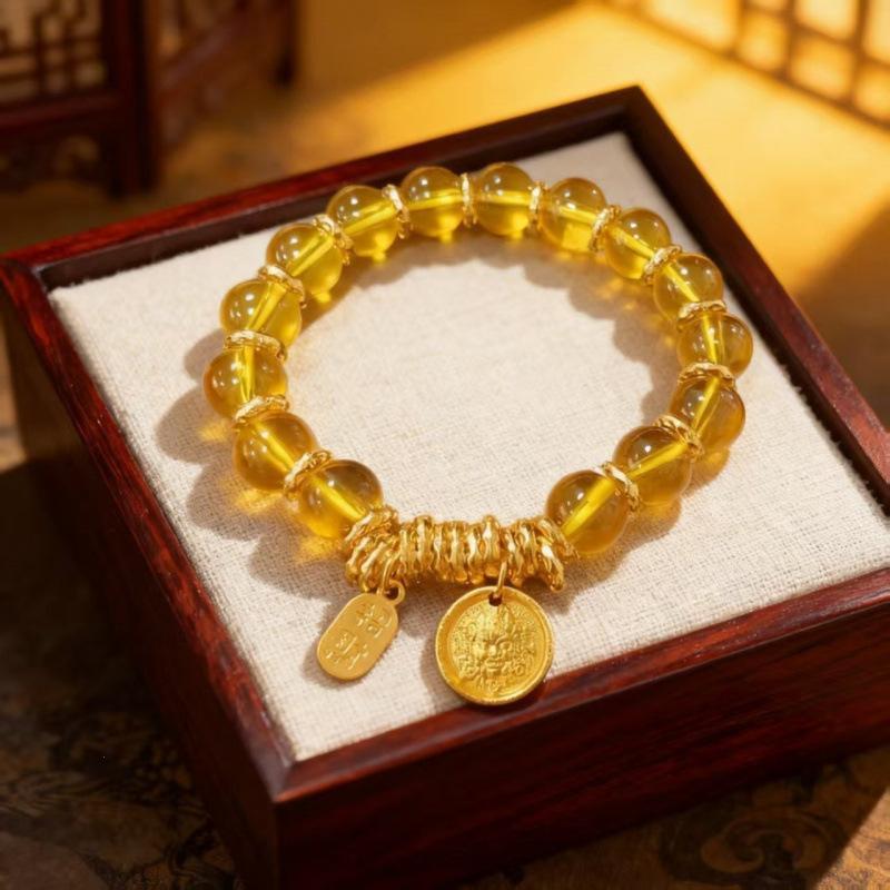 Glass Beaded Bracelet Gold Plated Wealth Charms Perfect For Daily Wear Spiritual Use And Special Gifting
