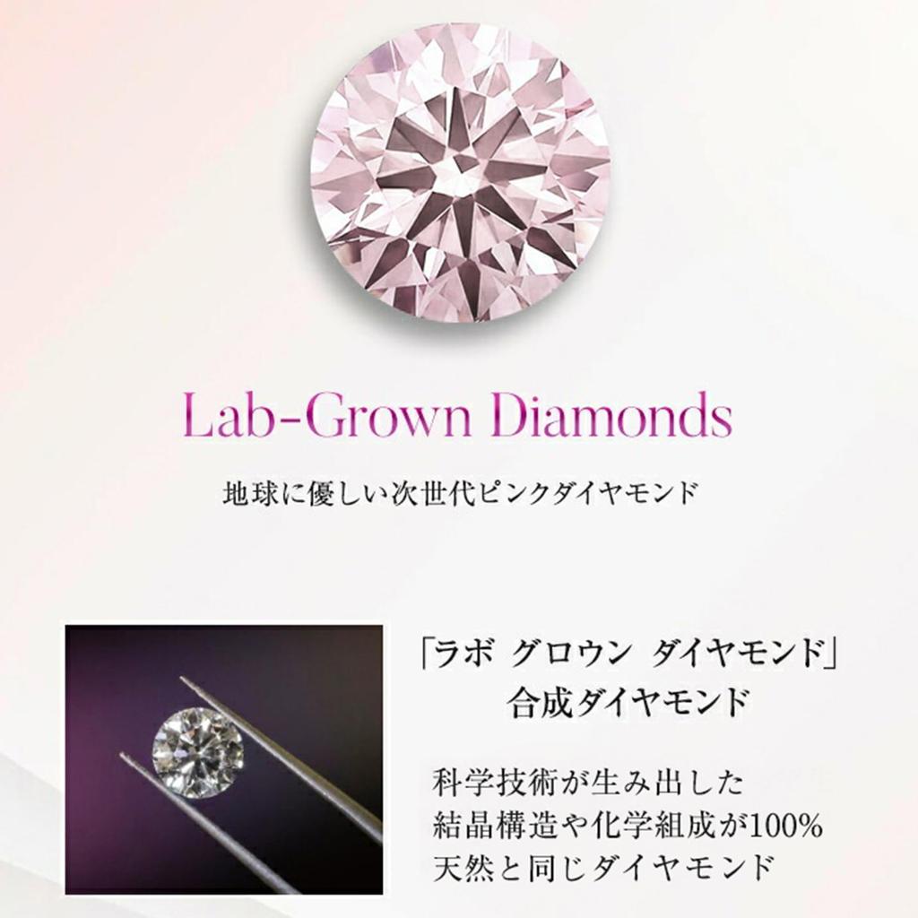 Pink Diamond Necklace for Popular Teardrop Azuki Chain Box [Diamond Lab] Women, 0.07ct [Gift Set]