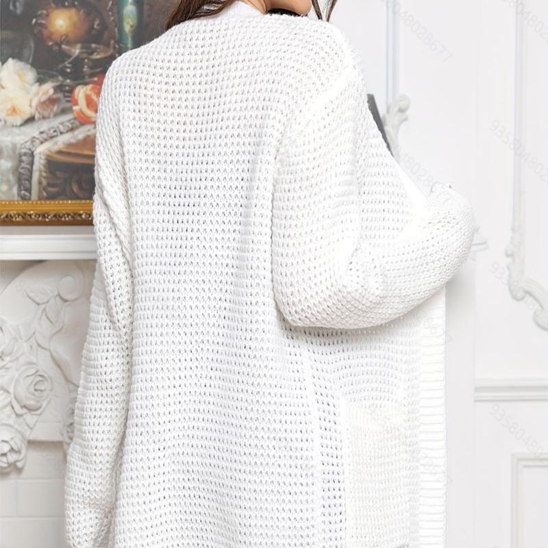 GMXIA Women's Autumn and Winter Knitted Cardigan Solid Color Cardigan Long Shawl Knitted Sweater Women