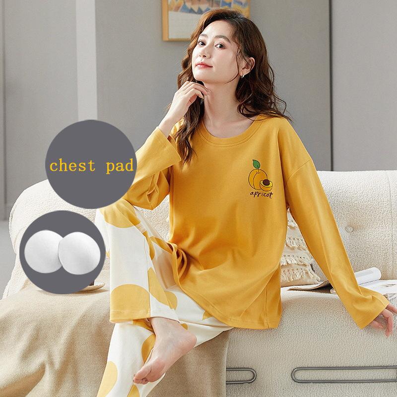 

Осень и зима с корсетной пижамой женские хлопковые длинные брюки с длинными рукавами можно носить на улице домашняя одежда 2XL