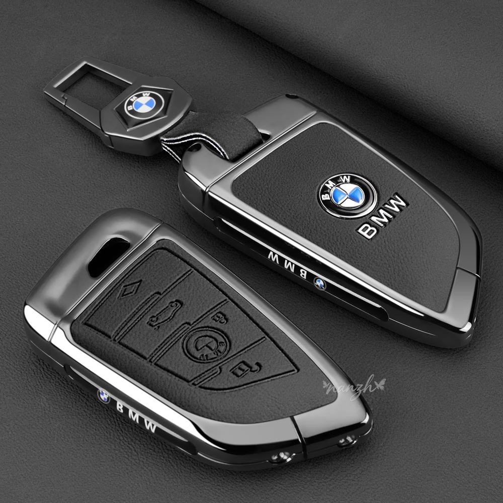 Keychain Alloy+Leather Car Smart Remote Key Shell Fahshion Protector Bag For BMW 1 2 3 4 5 6 7 8 M5 X1 X2 X3 X4 X5 X6 X7 RW6