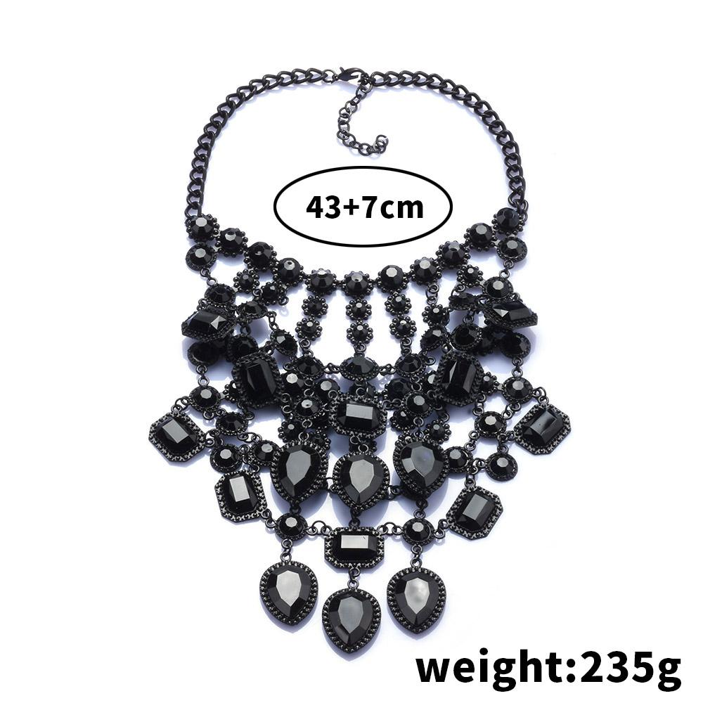 2025 New Multilayer Indian Statement Large Collar Crystal Necklace Women Boho Ethnic Big Bib Choker Necklace Ladies Jewellery