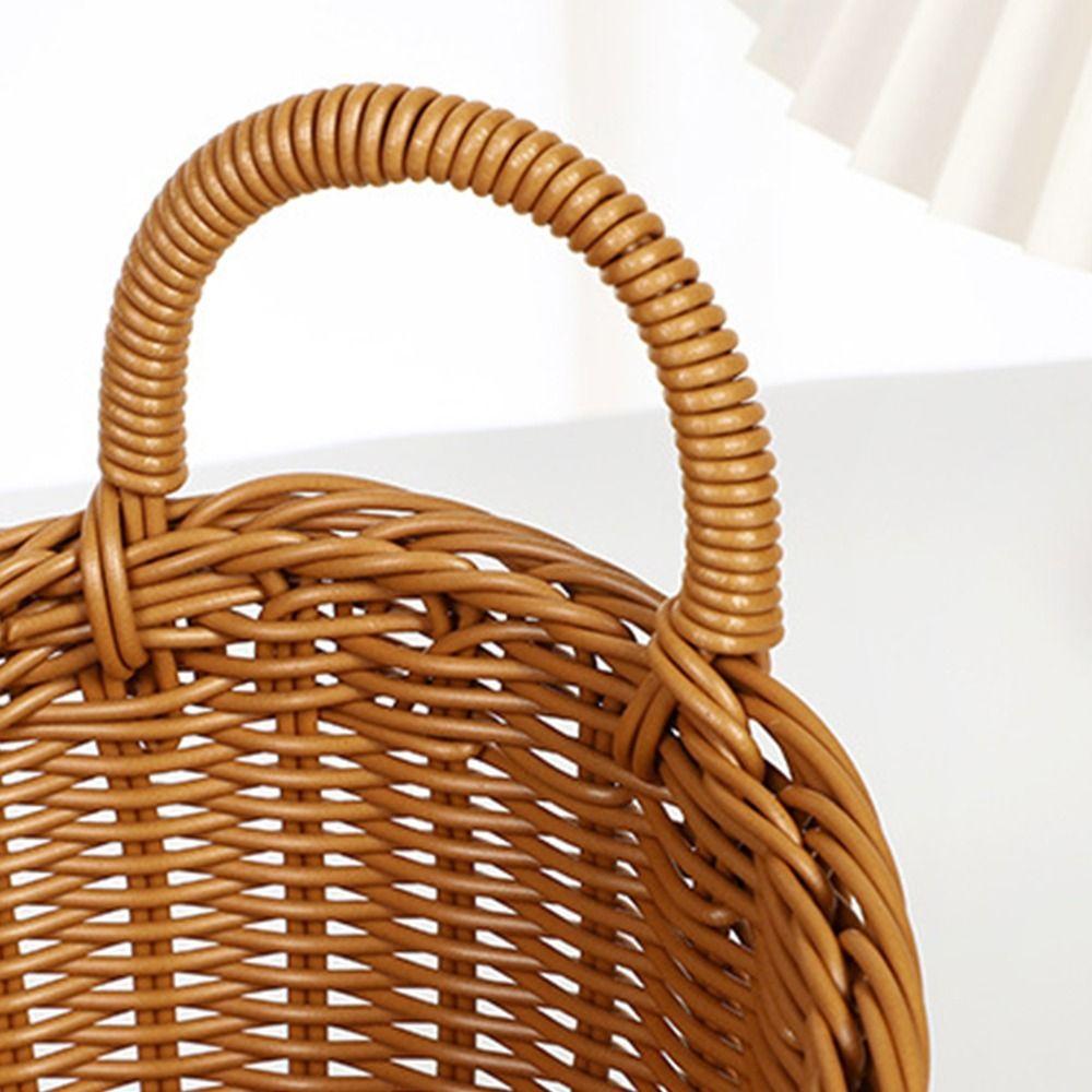 Hängende Gemüse- und Obstaufbewahrungskörbe Kunststoff Hängendes Design Rattan Hängekorb Gewebte Tragbare Gartenpflanzenkörbe