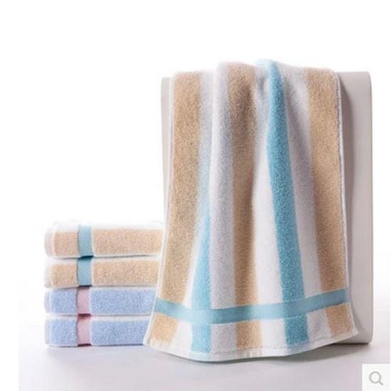 Jin Hao GA1014W Soft Striped Zero Twist Dobby Cotton Face Towel