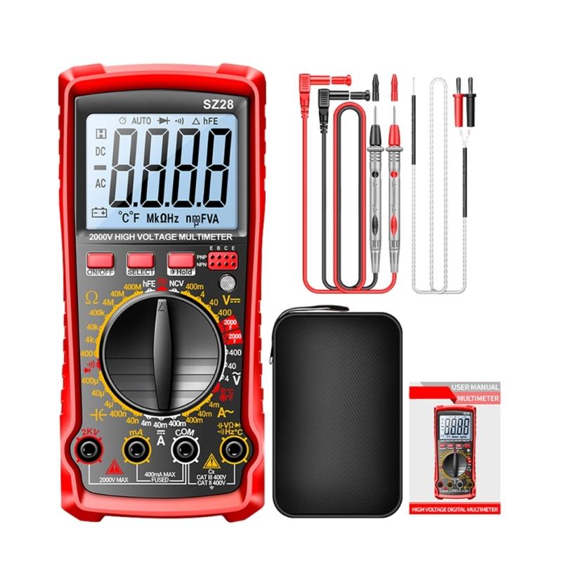 High Accuracy Digital Multimeter 2000V Automotive Tool For Automotive Repair With Backlit Screen And Accurate Readings
