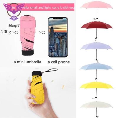 Useful Flat Lightweight Parasol Folding Sun Mini Umbrella
