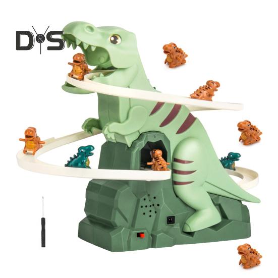 

Электрическая игрушка-горка с динозавром и световой музыкой, мультяшный динозавр, автоматическая лестница, американские горки, скользящая игрушка, подарок для малышей, мальчиков и девочек D