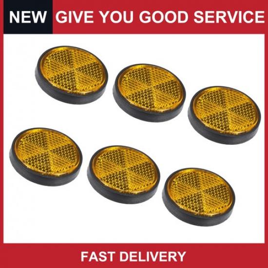 Universal M6x1.0 Orange Motorcycle Screw Reflective Warning Reflector Pack of 6