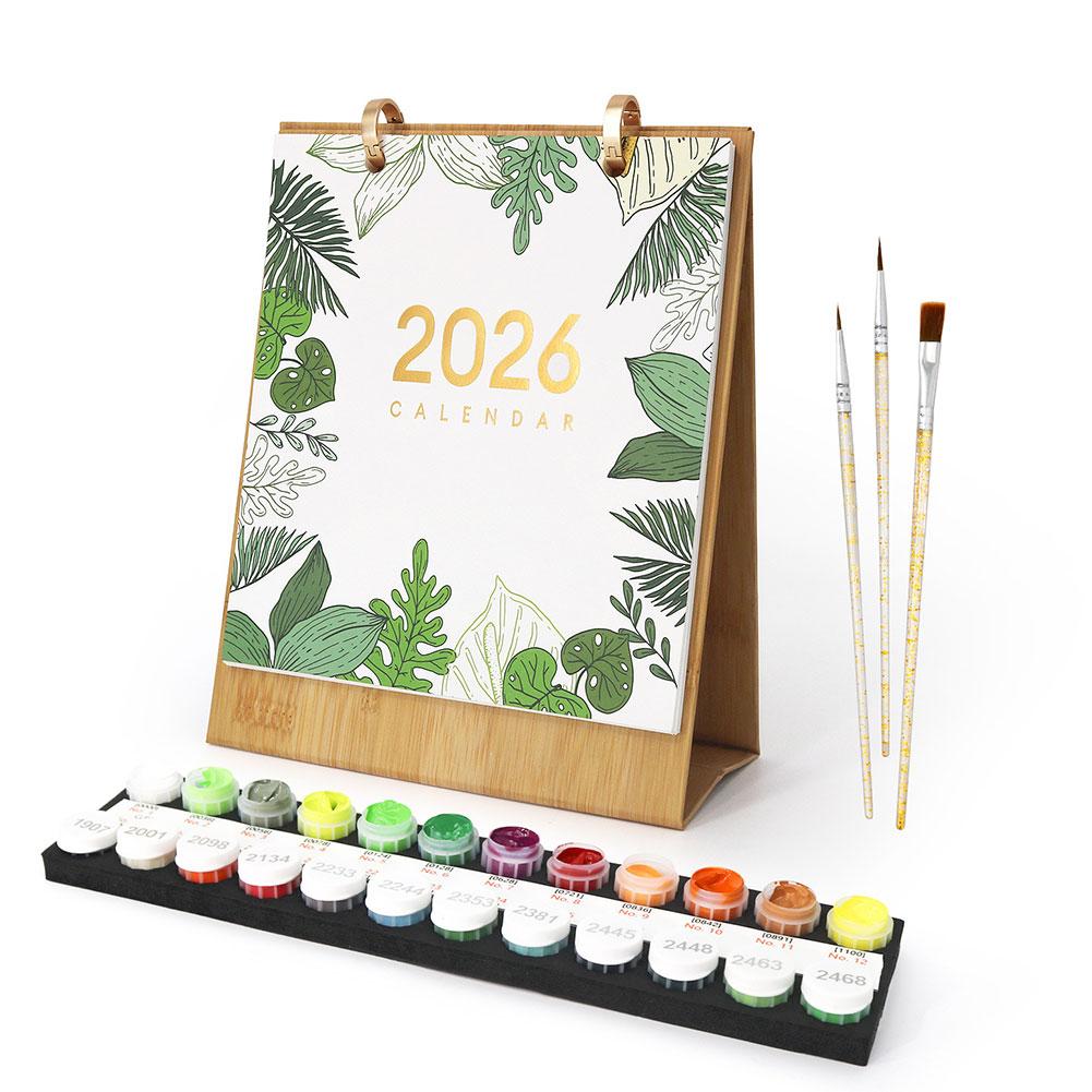 2026 Desk Calendar Paint By Numbers Creative Ornament Hand Drawn Gift Commemorative Value For Family And Friend