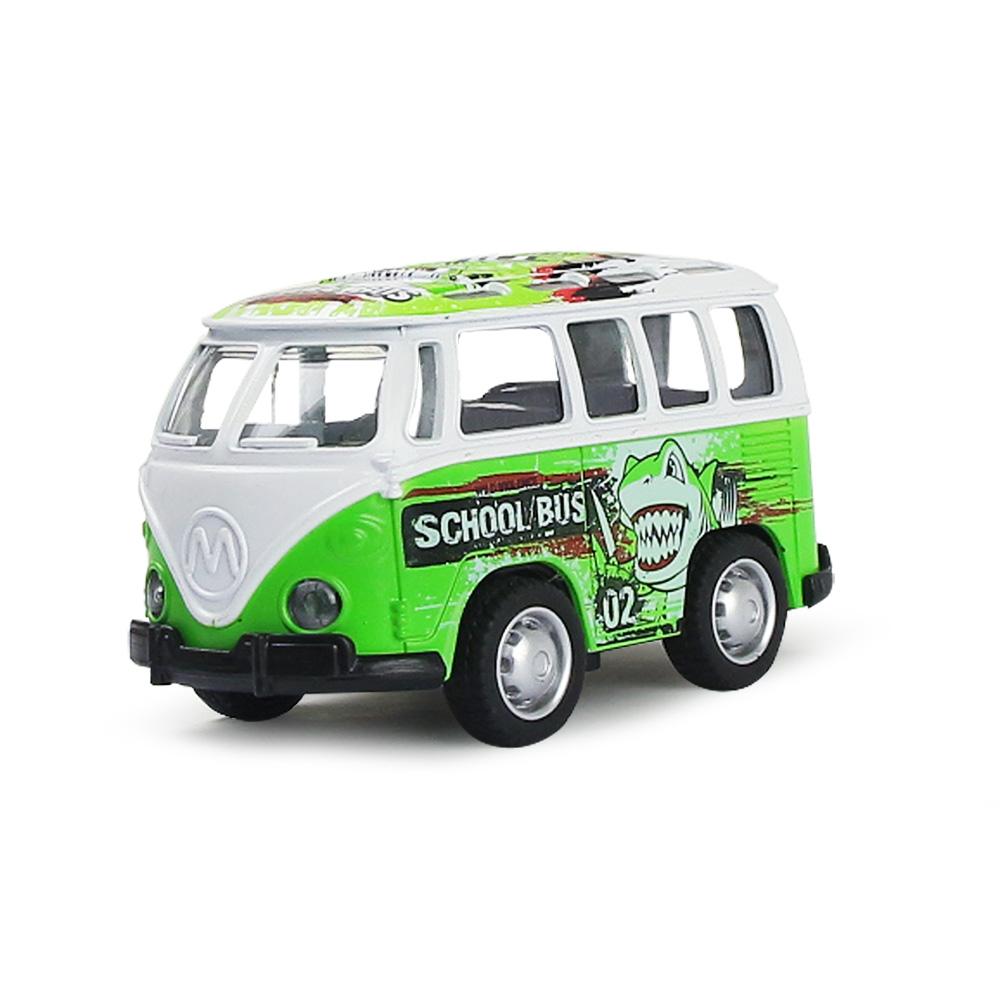 

1/36 масштаб детский мини T1 имитация автомобиля автобус модель сплава звук свет ребенок инерционный 1/36-Size:10*5.5*5cm зелёный