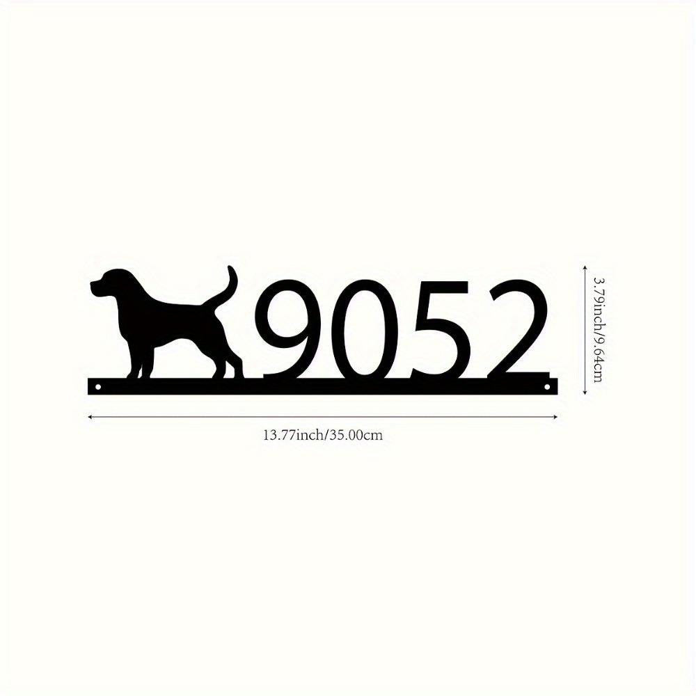 Metal Dog Family Name Wall Art Personalized House Number Sign Outdoor Rustic Decor TYDZ002963