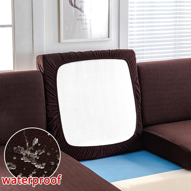 Waterproof Thicken Fabric Seat Cushion Cover Elastic Jacquard Sofa Cover For Living Room Corner L-Shape Furniture Sofa Slipcover