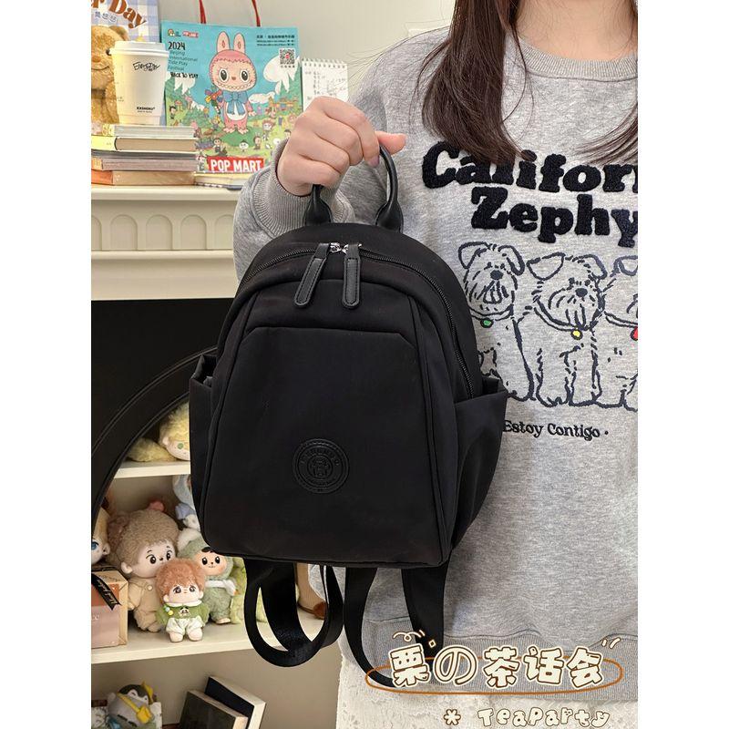 

2025 New Korean Series Ins Casual Backpack Mini Book Bag Women Travel Lightweight College Student Small Backpack Black small size