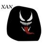 Vehicle Interior Comfort Accessories Halloween Car Headrest Cover, Scary Pattern Print Stretchable Soft Fabric Guard Protector, Breathable Polyester