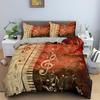 Music Notes Bedding Set Piano Keys Duvet Cover Classic Melody Comforter For Kids Boys Girls Bedroom Decor