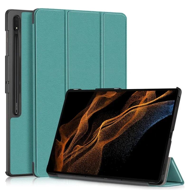For Samsung Tab S10 Ultra Case 14.6 Inch S9 S8 Ultra SM-X920 X910 X900 Flip Stand Magnetic Leather Cover Hard 14.6" Tablet Case