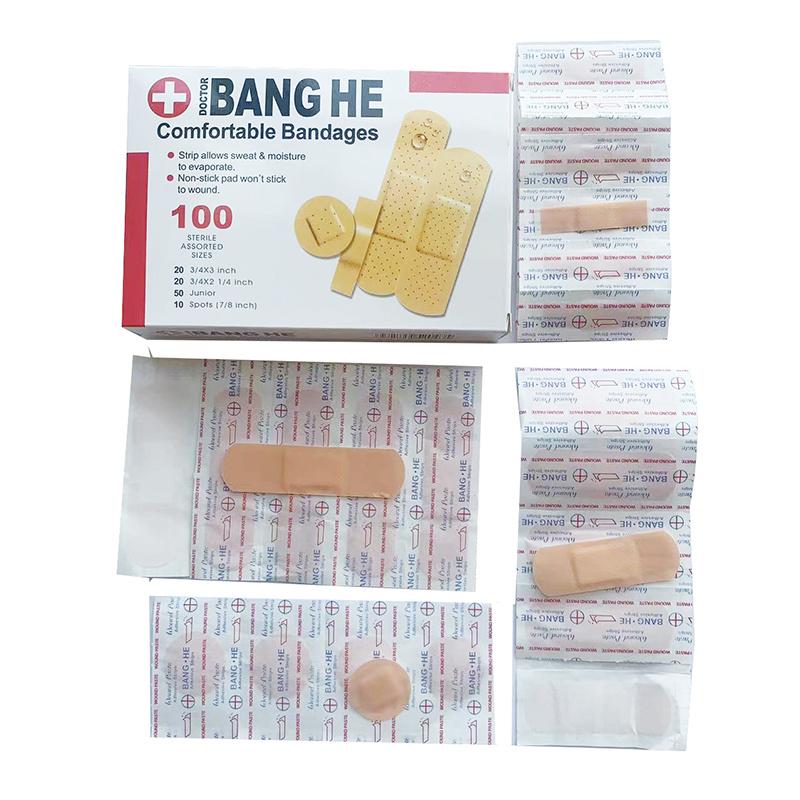 100 teile/los Atmungsaktive Pflaster Wasserdichte Bandage Erste Hilfe Wunde Band Wundpflaster Notfall Kits Bandaids