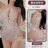 Sexy Underwear Women's Open Perspective Seduction Uniform Lace Backless Pearl Onesie Sexy Uniform Set F430