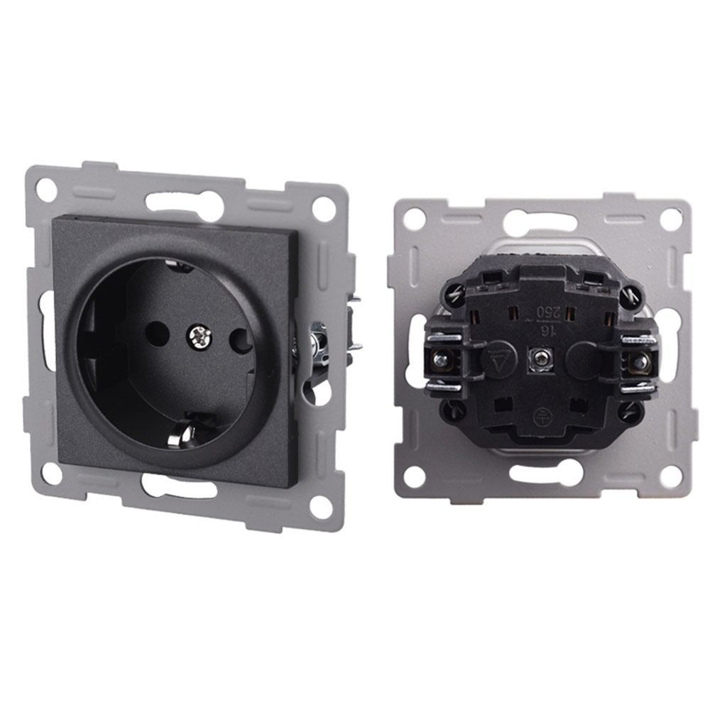 1Pcs PC Panel Modular Sockets And Switches Wall Power Socket Switch  for EU Standard Wall Mount DIY