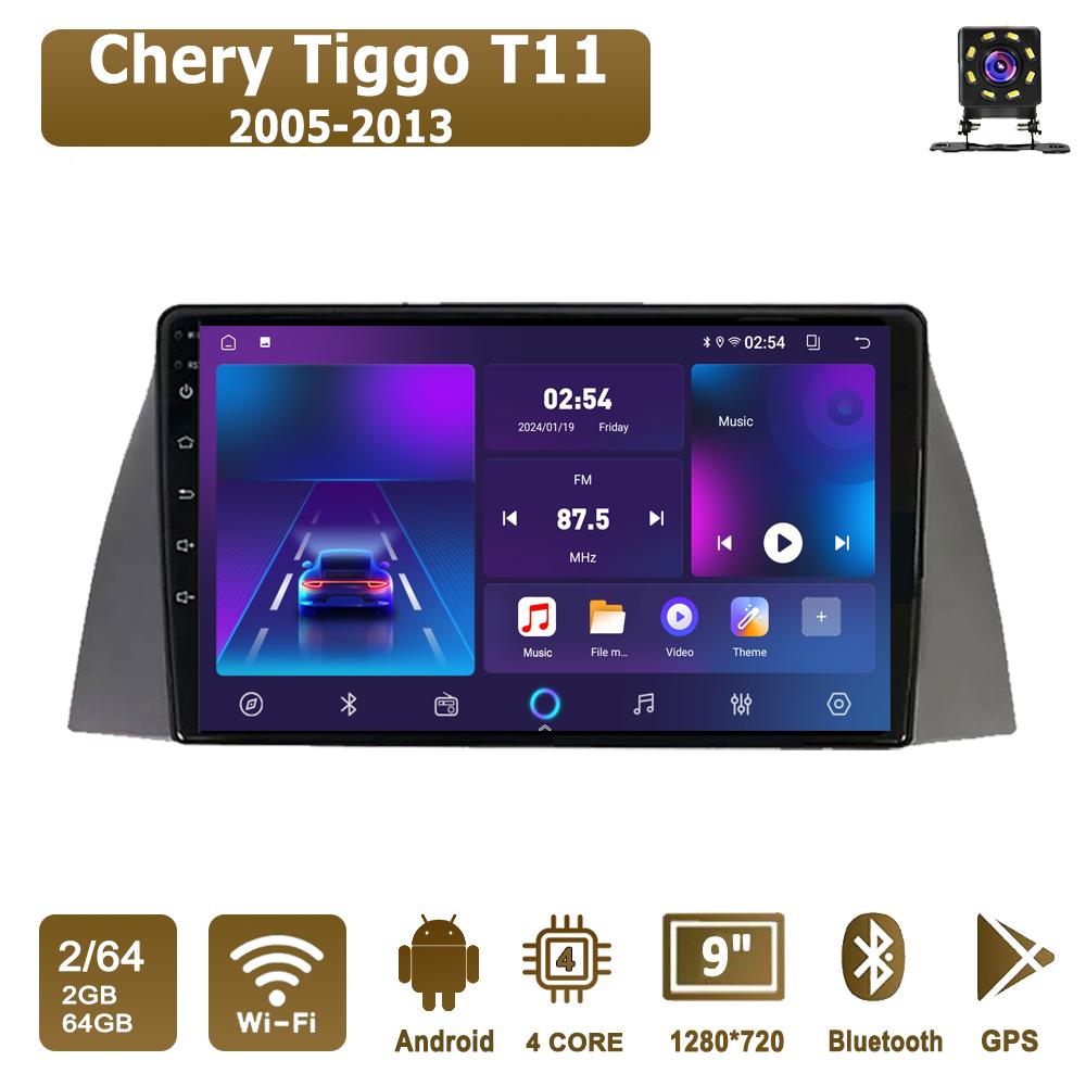 

Android Car-Play Car Radio For Chery Tiggo T11 2005-2013 Multimedia Player Head Unit Stereo GPS Navigation BT WIFI,2+64GB чёрный
