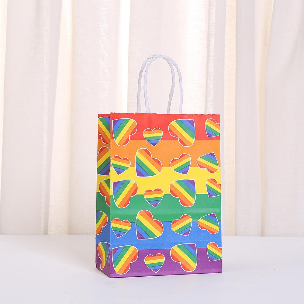 StoBag, Pride Rainbow Gift Reusable Paper Bags Vibrant Party Favors Perfect for Pride Month Celebrations Events