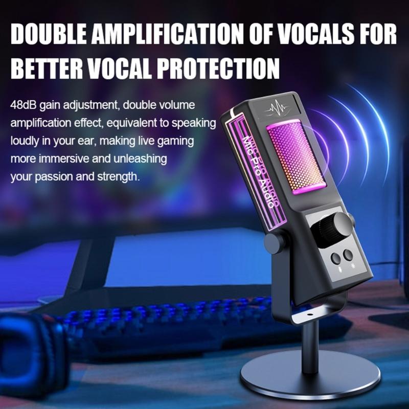 Gaming Microphone With Advanced Noise Cancellation For Clear Recording In Live Streaming Mobile Applications