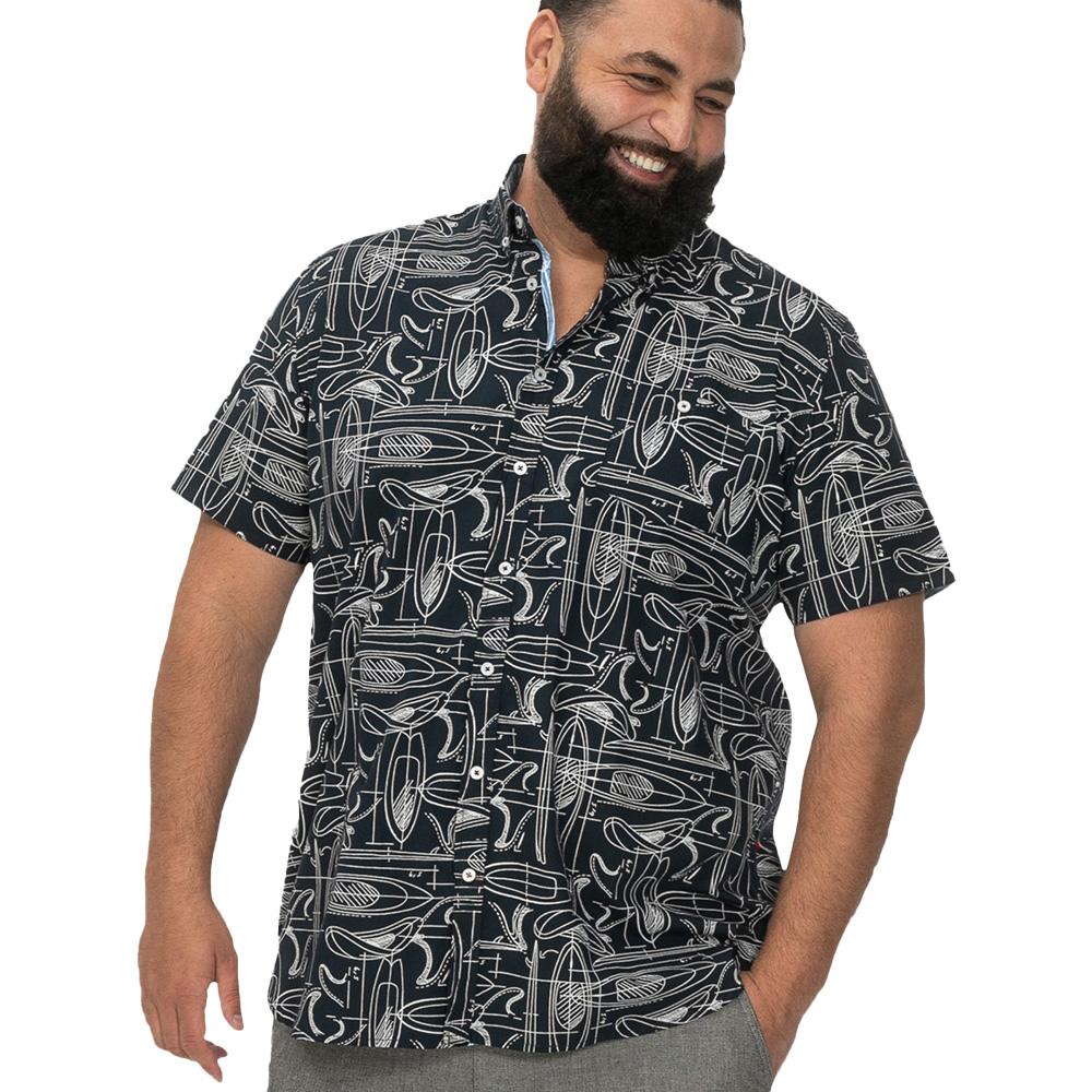 Duke Pánská košile s krátkým rukávem D555 Worthing Surfboard Kingsize