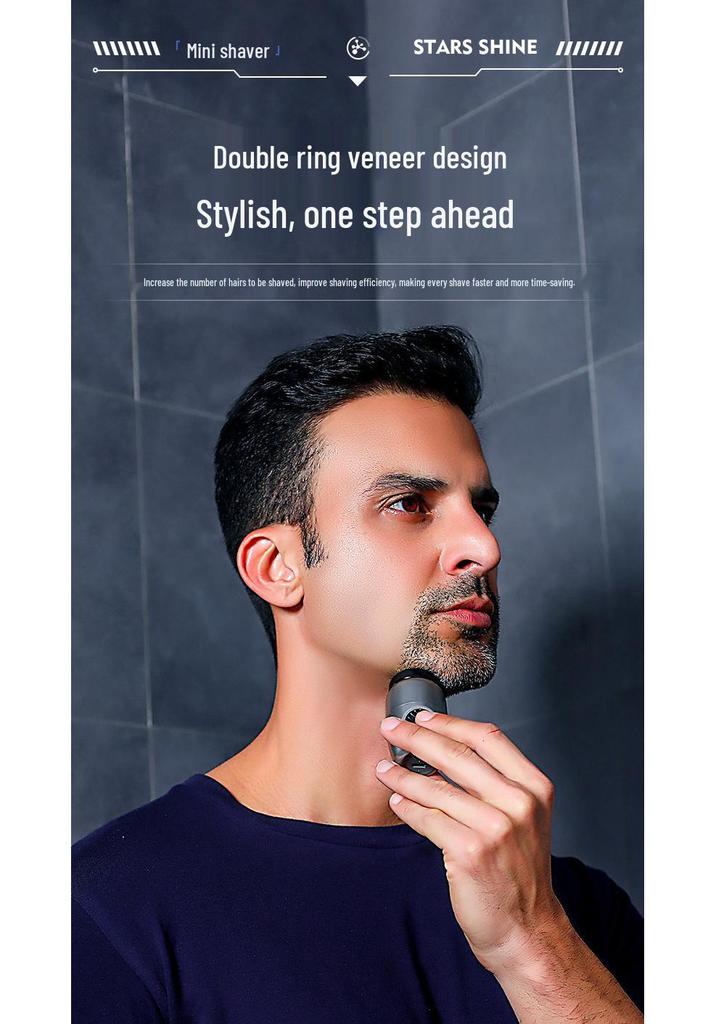 Mini Portable Electric Shaver for Men - Steel Beard & Hair Removal