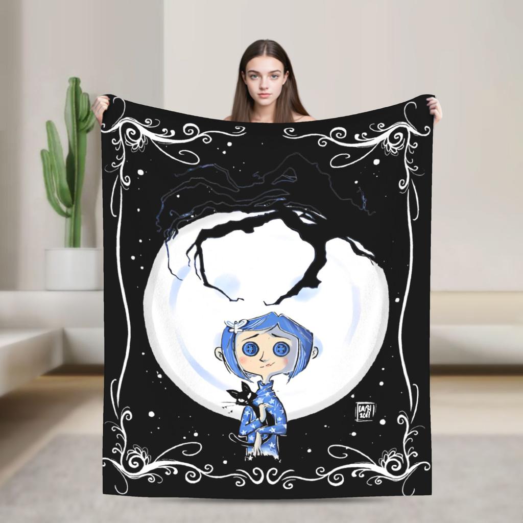 Super Soft BlanketChild Airplane Travel Coralines Throw Blanket Horror Flannel Bedspread For Living Room Comfortable Sofa Cover