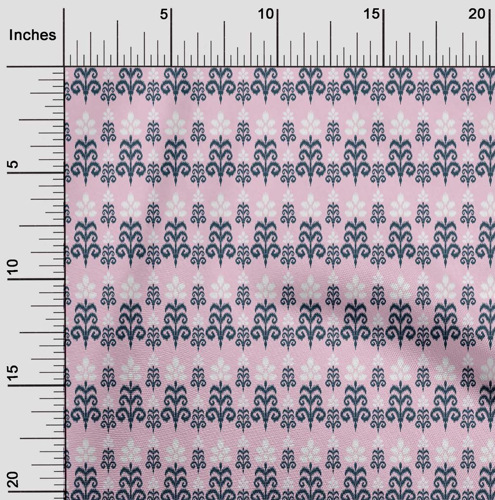 oneOone Cotton Flex Fabric Floral Ikat Printed Fabric 1 Yard 40 Inch Wide