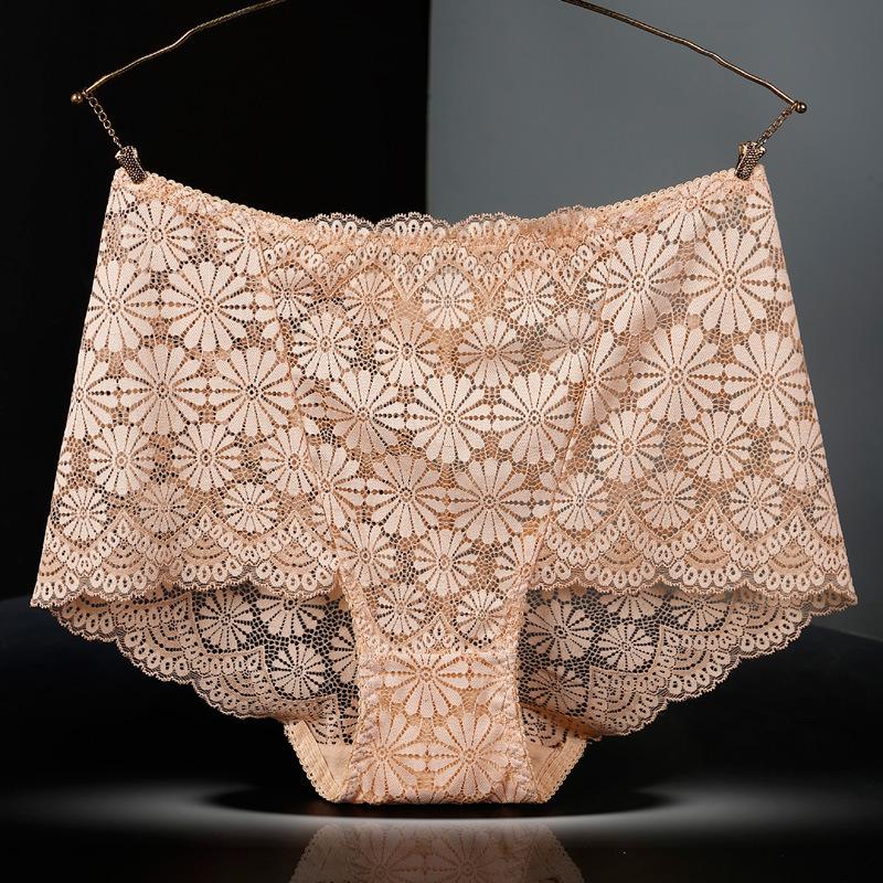 High Waist Women Panties Sexy Hollow Lace Snowflake Embroidery Lingerie Female Seamless Butt Lifter Pants Plus Size Briefs 3XL