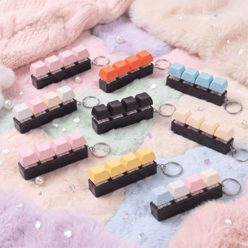 Key Cap Clicker Keycap Fidget Keychain 4 Keys Keyboard Clicker Keychain Children