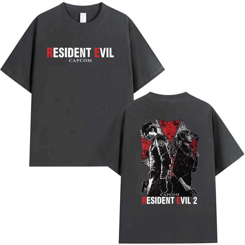 Hot Game Leon Kennedy Resident Evil Graphic T Shirt Mens Summer Gothic Short Sleeve Tshirts Man 100 Cotton Tshirt Streetwear