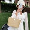 Women Straw Woven Tote Bags Hand-woven Soft Large Straw Shoulder Bag for Vacation Party Bags