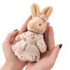 4Pcslot Couple Bear Rabbit Plush Toys Cute Linen Bunny Plush Doll For Girls Key Chain Bag Pendant Children Party Gift Wholesale
