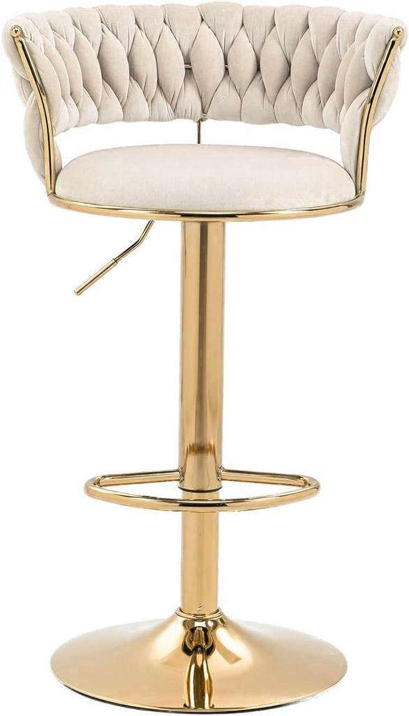IMPERIA beige stool chair 100 cm fabric