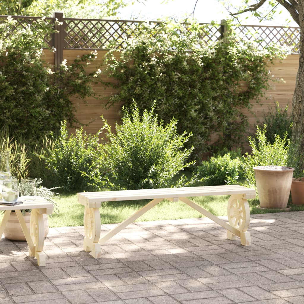 Vidaxl Garden Bench, 115 Cm, Solid Fir Wood