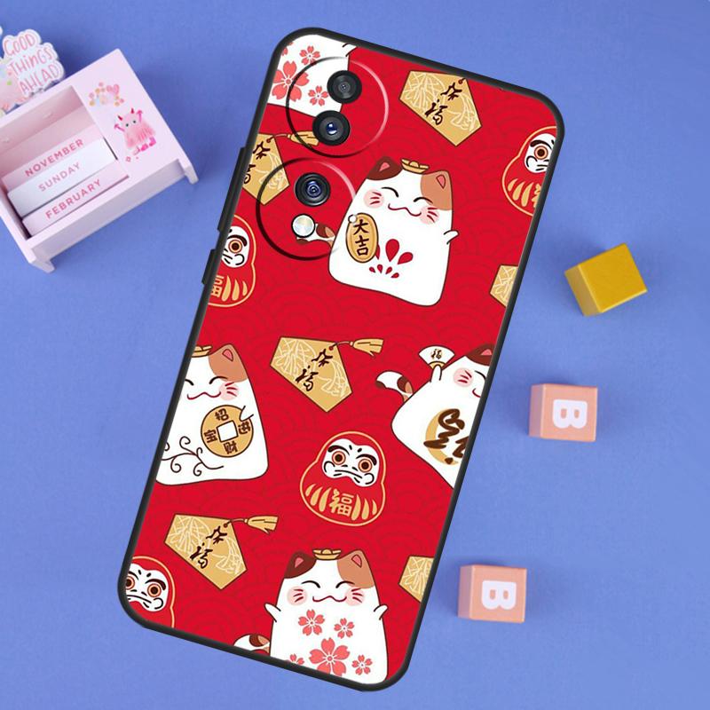 China cute lucky cat Case For Honor Win RT 400 200 Pro 50 70 90 X9a X9b X9c X9d X8b X8c Magic 8 Pro 6 7 Lite Cover