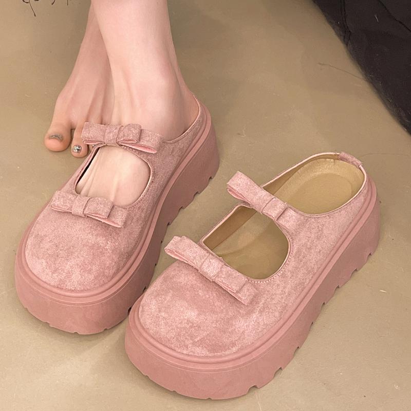 Mode Ballerinas Damen Hausschuhe Plateau Slingback Schuhe Frühling Kleid Frau Sandalen 2025 Mode Freizeitschuhe Gehen Bequem Zapatos De Mujer