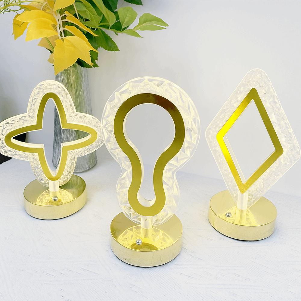 Cordless Crystal Night Light Touch Control 3 Light Colors LED Atmosphere Lamp Soft Light High Quality Star Bedside Lamp