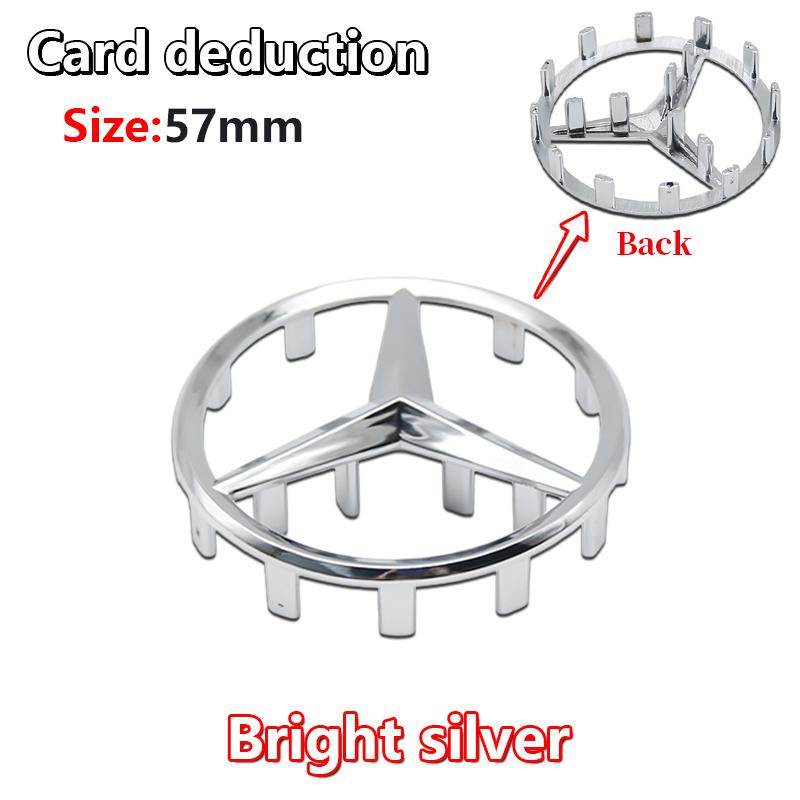 52mm 57mm Pins Sticker Car Steering Wheel Emblem Badge For Mercedes Benz C E S Class CLA CLS W212 W205 W204 Styling Accessories FK1
