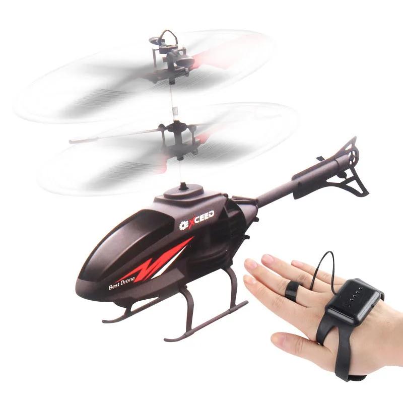 Watch Wrist Hand Controlled Induction Aircraft Impact Resistant Helicopter with Lighting Rechargeable Mini RC Drone